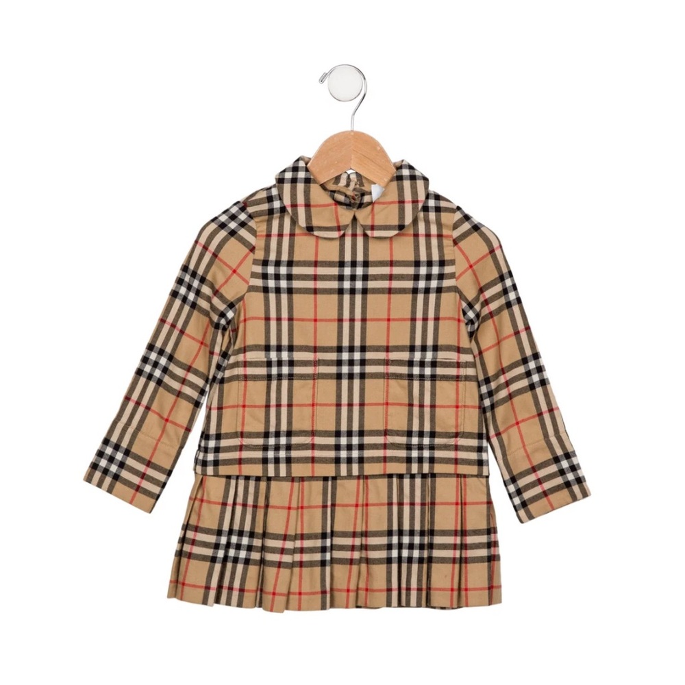 SOLD-Burberry Girls' Nova Check Long Sleeve Dress, 4T